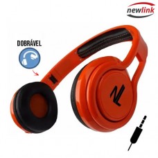 Headphone P2 Estéreo Ajustável e Dobrável Acabamento Brilhante Energy Newlink HS113 - Laranja